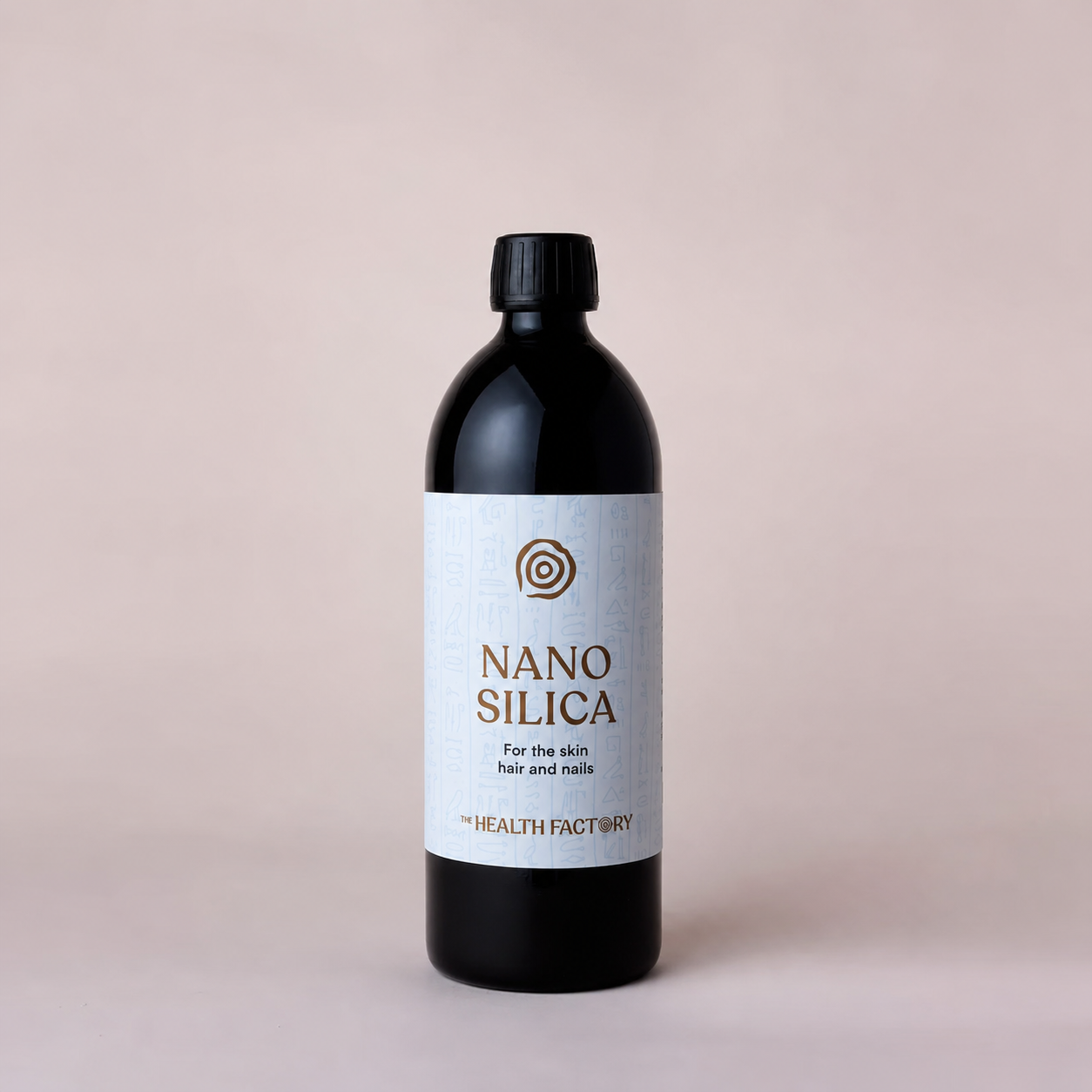 Nano Silica 500 ml, liquid silica supplement in a Miron violet glass bottle by The Health Factory